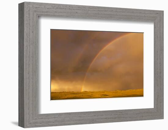 Wyoming, Sublette County, Double Rainbow in Stormy Sky-Elizabeth Boehm-Framed Photographic Print