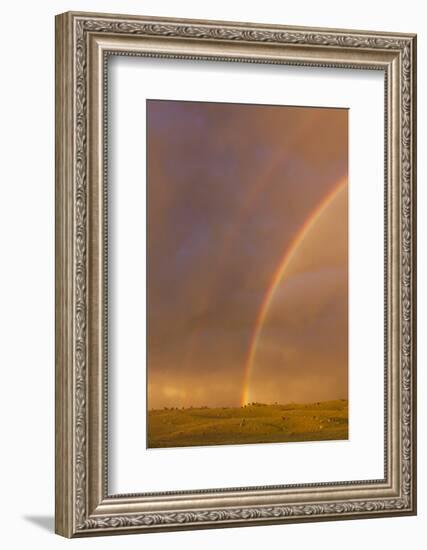 Wyoming, Sublette County, Double Rainbow in Stormy Sky-Elizabeth Boehm-Framed Photographic Print