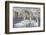 Wyoming, Sublette County. Group of five Trumpeter Swans sitting on a partially ice-covered pond-Elizabeth Boehm-Framed Photographic Print