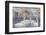 Wyoming, Sublette County. Group of five Trumpeter Swans sitting on a partially ice-covered pond-Elizabeth Boehm-Framed Photographic Print