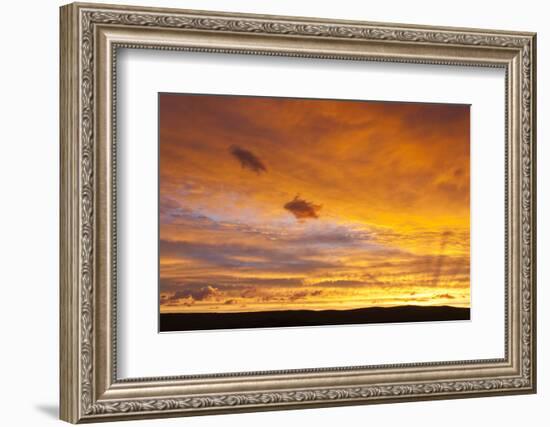 Wyoming, Sublette County, Sunset over Silhouetted Ridgeline-Elizabeth Boehm-Framed Photographic Print