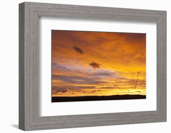 Wyoming, Sublette County, Sunset over Silhouetted Ridgeline-Elizabeth Boehm-Framed Photographic Print