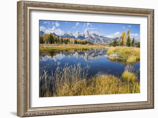 Wyoming, the Grand Teton Mountains are Reflected Along the Snake River at Schwabacher Landing-Elizabeth Boehm-Framed Photographic Print