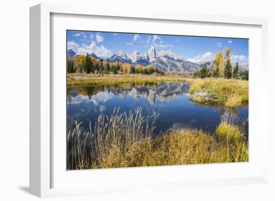 Wyoming, the Grand Teton Mountains are Reflected Along the Snake River at Schwabacher Landing-Elizabeth Boehm-Framed Photographic Print
