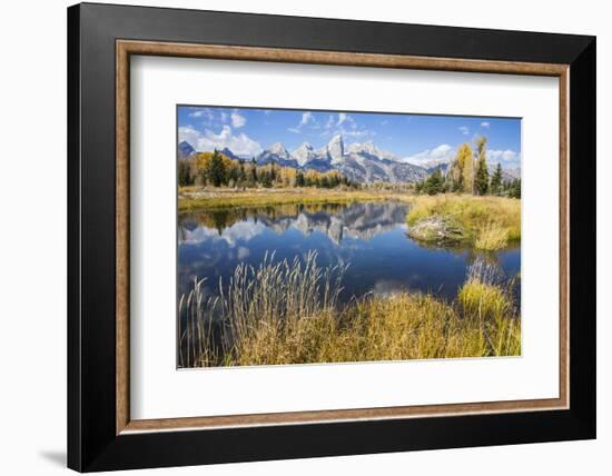 Wyoming, the Grand Teton Mountains are Reflected Along the Snake River at Schwabacher Landing-Elizabeth Boehm-Framed Photographic Print