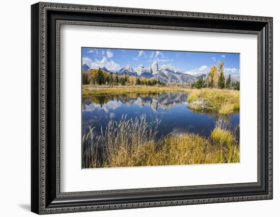 Wyoming, the Grand Teton Mountains are Reflected Along the Snake River at Schwabacher Landing-Elizabeth Boehm-Framed Photographic Print