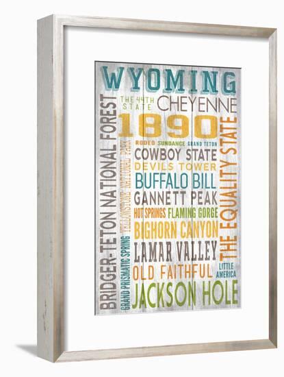 Wyoming - Typography-Lantern Press-Framed Art Print