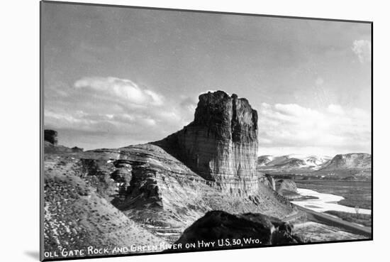 Wyoming - US Hwy 30 View of Toll Gate Rock, Green River-Lantern Press-Mounted Art Print