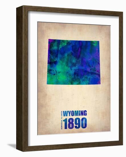 Wyoming Watercolor Map-NaxArt-Framed Art Print