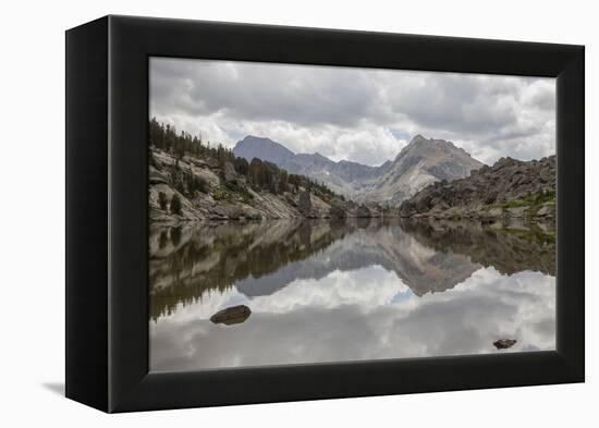 Wyoming, Wind River Range, Small Lake with Mountain Reflection-Elizabeth Boehm-Framed Premier Image Canvas