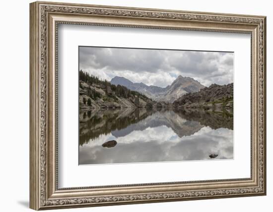 Wyoming, Wind River Range, Small Lake with Mountain Reflection-Elizabeth Boehm-Framed Photographic Print