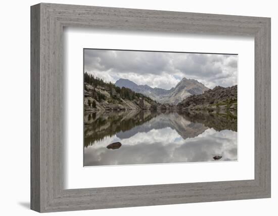 Wyoming, Wind River Range, Small Lake with Mountain Reflection-Elizabeth Boehm-Framed Photographic Print