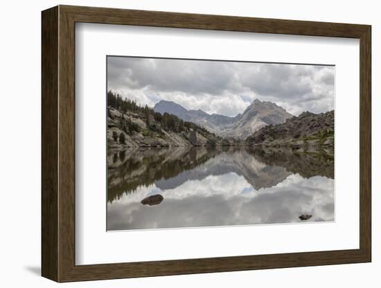 Wyoming, Wind River Range, Small Lake with Mountain Reflection-Elizabeth Boehm-Framed Photographic Print