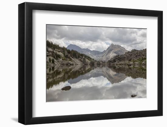 Wyoming, Wind River Range, Small Lake with Mountain Reflection-Elizabeth Boehm-Framed Photographic Print