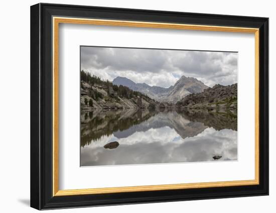 Wyoming, Wind River Range, Small Lake with Mountain Reflection-Elizabeth Boehm-Framed Photographic Print