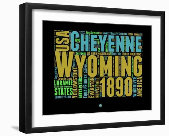 Wyoming Word Cloud 1-NaxArt-Framed Art Print