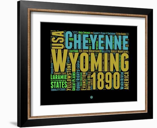 Wyoming Word Cloud 1-NaxArt-Framed Art Print