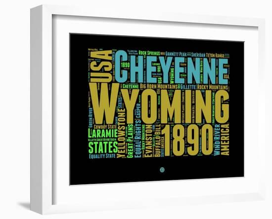 Wyoming Word Cloud 1-NaxArt-Framed Art Print