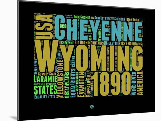 Wyoming Word Cloud 1-NaxArt-Mounted Art Print