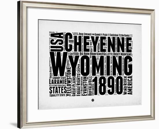 Wyoming Word Cloud 2-NaxArt-Framed Art Print