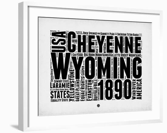 Wyoming Word Cloud 2-NaxArt-Framed Art Print