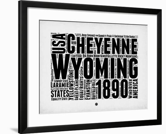 Wyoming Word Cloud 2-NaxArt-Framed Art Print