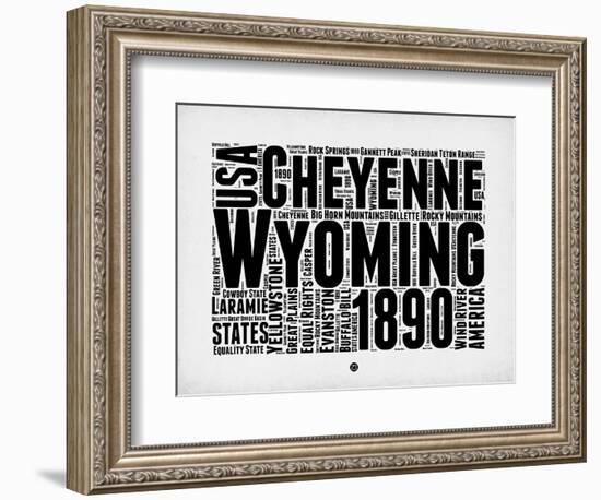 Wyoming Word Cloud 2-NaxArt-Framed Art Print