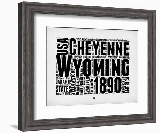 Wyoming Word Cloud 2-NaxArt-Framed Art Print