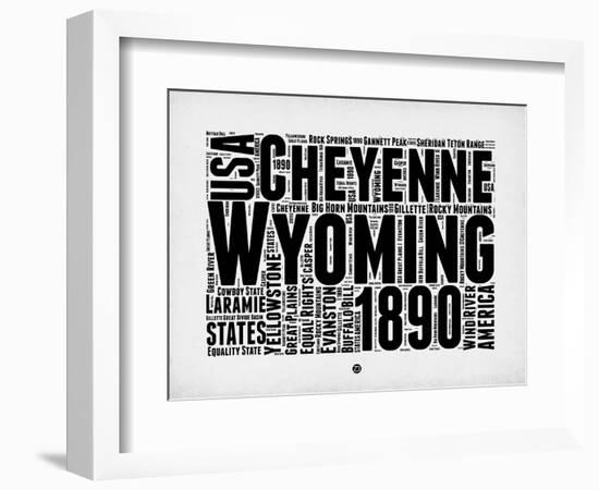 Wyoming Word Cloud 2-NaxArt-Framed Art Print