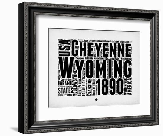 Wyoming Word Cloud 2-NaxArt-Framed Art Print