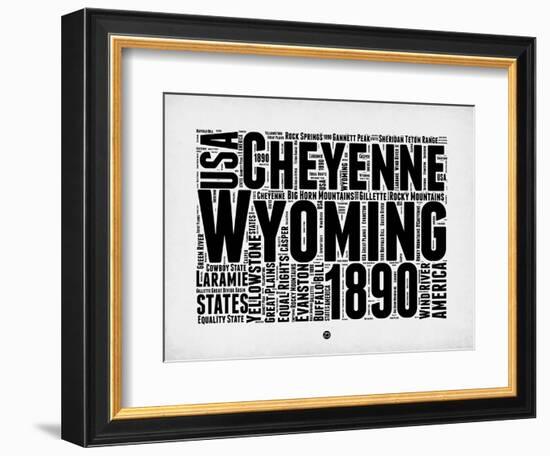 Wyoming Word Cloud 2-NaxArt-Framed Art Print