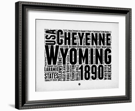 Wyoming Word Cloud 2-NaxArt-Framed Art Print