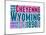 Wyoming Word Cloud Map-NaxArt-Mounted Art Print