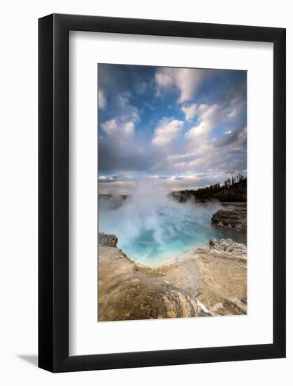 Wyoming, Yellowstone National Park. Clouds and Steam Converging at Excelsior Geyser-Judith Zimmerman-Framed Photographic Print