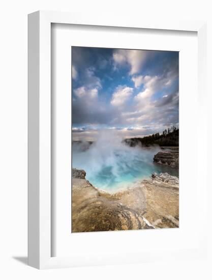 Wyoming, Yellowstone National Park. Clouds and Steam Converging at Excelsior Geyser-Judith Zimmerman-Framed Photographic Print
