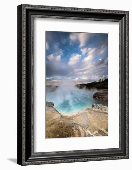 Wyoming, Yellowstone National Park. Clouds and Steam Converging at Excelsior Geyser-Judith Zimmerman-Framed Photographic Print