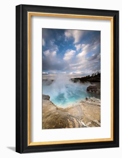 Wyoming, Yellowstone National Park. Clouds and Steam Converging at Excelsior Geyser-Judith Zimmerman-Framed Photographic Print