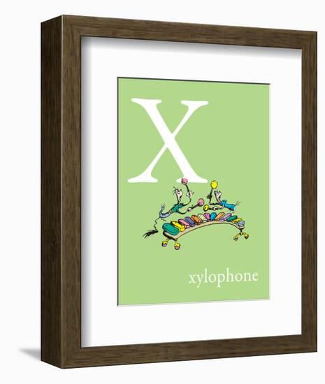 X is for Xylophone (green)-Theodor (Dr. Seuss) Geisel-Framed Art Print