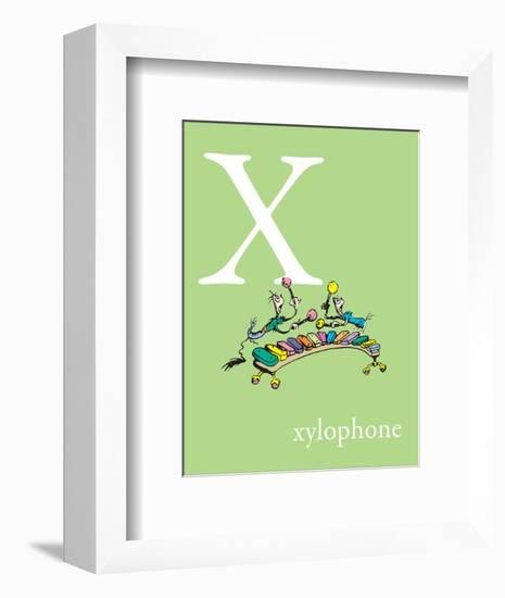 X is for Xylophone (green)-Theodor (Dr. Seuss) Geisel-Framed Art Print