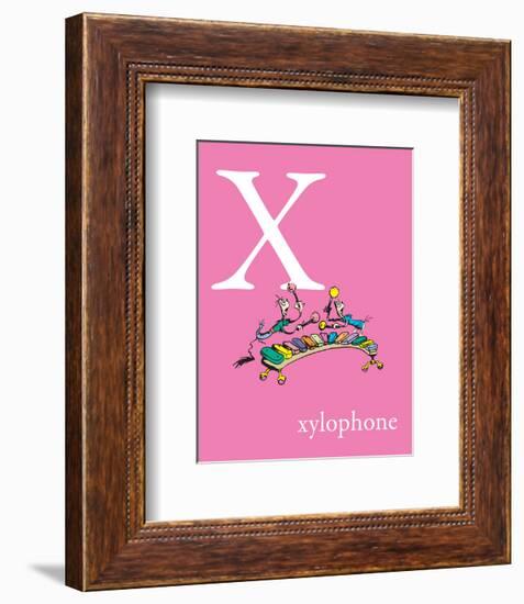 X is for Xylophone (pink)-Theodor (Dr. Seuss) Geisel-Framed Art Print