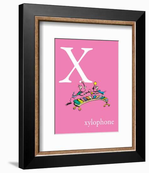 X is for Xylophone (pink)-Theodor (Dr. Seuss) Geisel-Framed Art Print