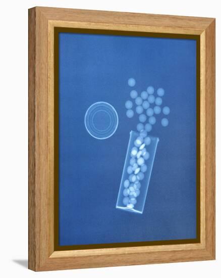 X-ray of Pills and Pill Bottle-Chris Rogers-Framed Premier Image Canvas