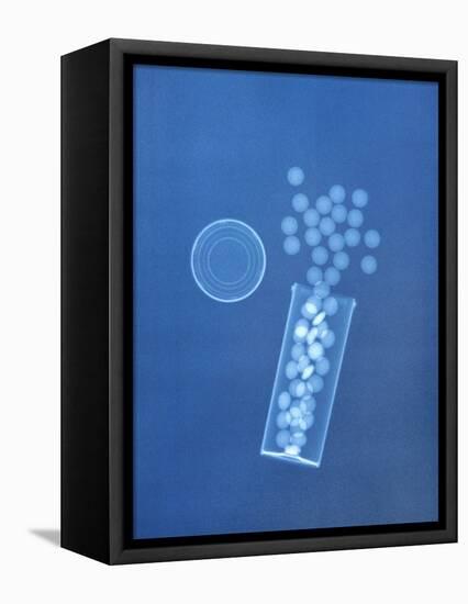 X-ray of Pills and Pill Bottle-Chris Rogers-Framed Premier Image Canvas