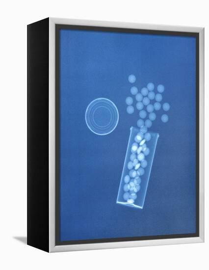 X-ray of Pills and Pill Bottle-Chris Rogers-Framed Premier Image Canvas