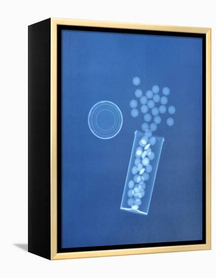 X-ray of Pills and Pill Bottle-Chris Rogers-Framed Premier Image Canvas