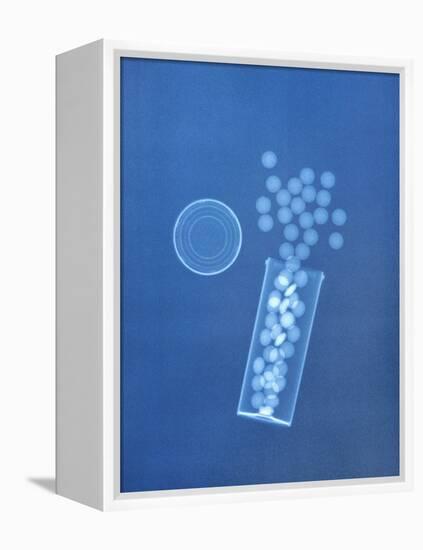 X-ray of Pills and Pill Bottle-Chris Rogers-Framed Premier Image Canvas