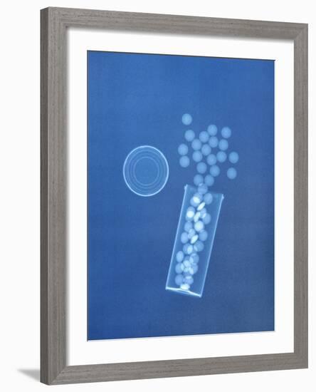 X-ray of Pills and Pill Bottle-Chris Rogers-Framed Photographic Print