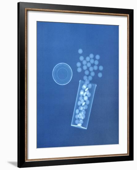 X-ray of Pills and Pill Bottle-Chris Rogers-Framed Photographic Print