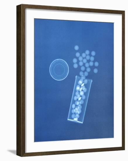 X-ray of Pills and Pill Bottle-Chris Rogers-Framed Photographic Print