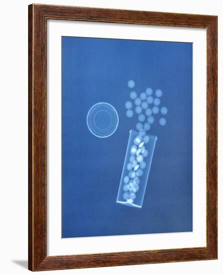 X-ray of Pills and Pill Bottle-Chris Rogers-Framed Photographic Print